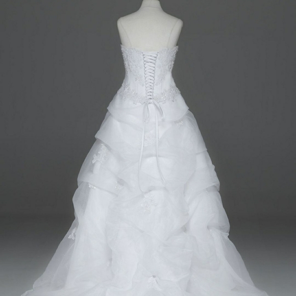 Organza Corset with Beaded Lace Appliques - Picture 1 of 4